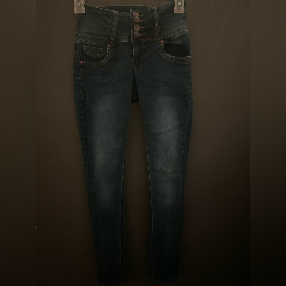 BAMBOO Women's dark blue wash Skinny Jeans
